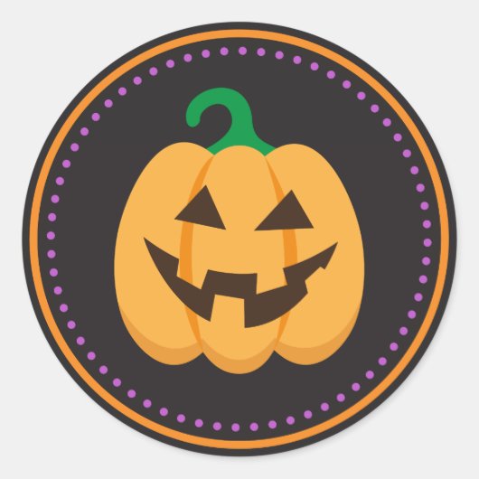 Happy Jack o Lantaarn pompoen Halloween stickers (Voorkant)