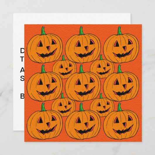 Happy Jack o Lantern Cartoon Pattern Kaart (Voorkant / Achterkant)