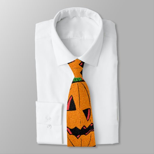 Happy Jack o Lantern Cartoon Pattern Stropdas (Gebonden)