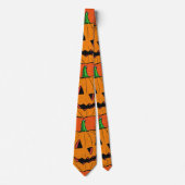 Happy Jack o Lantern Cartoon Pattern Stropdas (Voorkant)