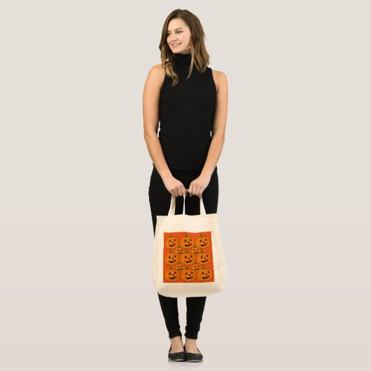 Happy Jack o Lantern Cartoon Pattern Tote Bag (Voorkant (model))