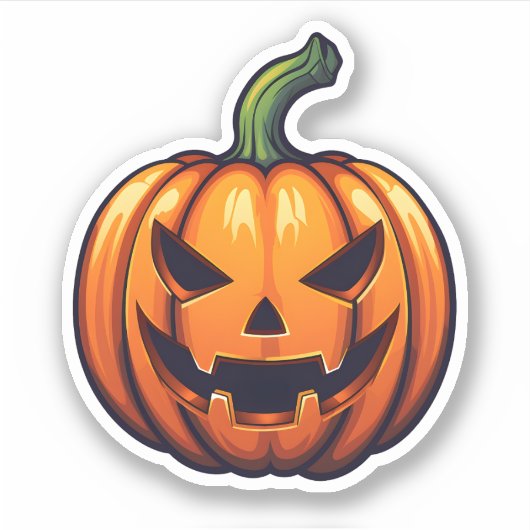 Happy Jack-O-Lantern Halloween Oranje pompoen Sticker (Voorkant)