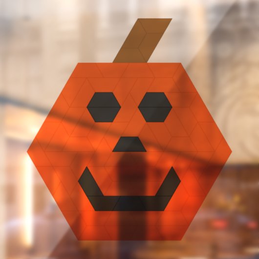 Happy Jack-o-Lantern trapezoïde Tegel Raamsticker (Vel 2)