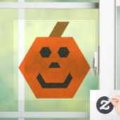Happy Jack-o-Lantern trapezoïde Tegel Raamsticker (Huis)
