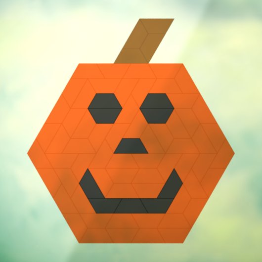Happy Jack-o-Lantern trapezoïde Tegel Raamsticker (Vel 3)