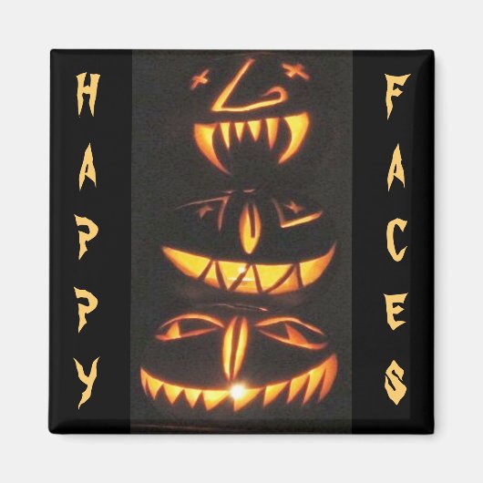 Happy Jack o'Lantern Faces Magneet (Voorkant)