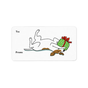 Happy Jack Russell Terrier-kerst naar en van Etiket