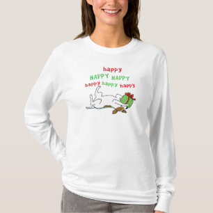 Happy Jack Russell Terrier-kersthond T-shirt