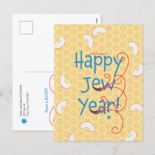 Happy Jew Year Rosh Hashanah Holiday Kaart