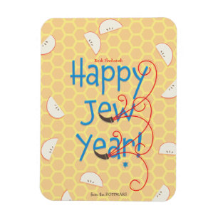 Happy Jew Year Rosh Hashanah Holiday Kaart Magneet