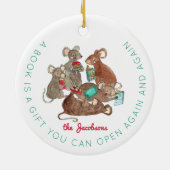 Happy Jolabokaflod met kerstmis Keramisch Ornament (Achterkant)