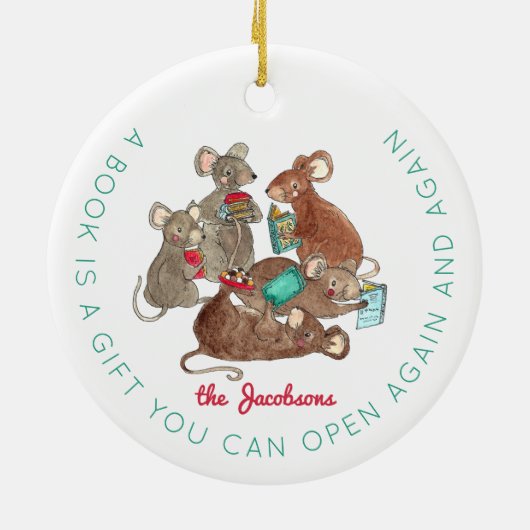 Happy Jolabokaflod met kerstmis Keramisch Ornament (Achterkant)