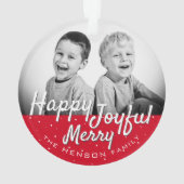  Happy Jolly-script voor kerstmis Ornament (achterkant)