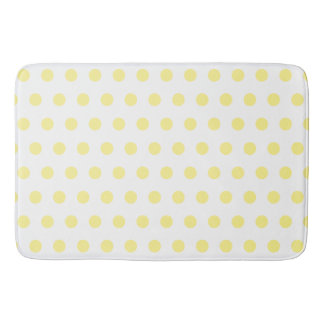 Happy Joyful Cheerful Yellow Polkadots op wit Badmat