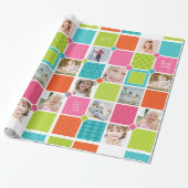 Happy Joyful Fun Photo Wrapping Paper Cadeaupapier (Uitgerold)