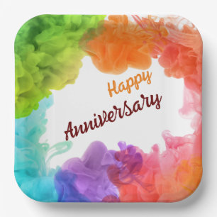 Happy Jubileum 9-inch Square Paper-Bord Papieren Bordje
