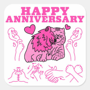Happy Jubileum - ASL Design Vierkante Sticker