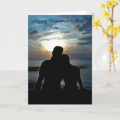 Happy Jubileum Babe, Ocean Sunset Kaart (Gele Bloem)