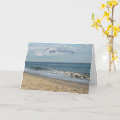 Happy Jubileum Blue Ocean Beach Kaart (Gele Bloem)