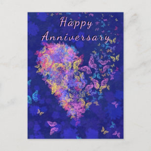 Happy Jubileum Card Butterfly Heart - Love Briefkaart