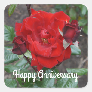 Happy Jubileum Crimson Bouquet Roos #1 Sticker