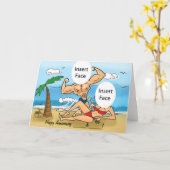 Happy Jubileum Custom Foto Caricature Kaart (Gele Bloem)