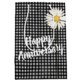 Happy Jubileum Daisy op Gingham Medium Gift Bag Medium Cadeauzakje (Voorkant)