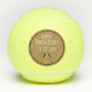 Happy Jubileum Dated Champagne Toast Tennisballen