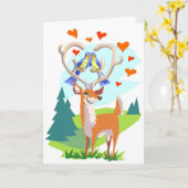 Happy Jubileum Deer Kaart (Gele Bloem)