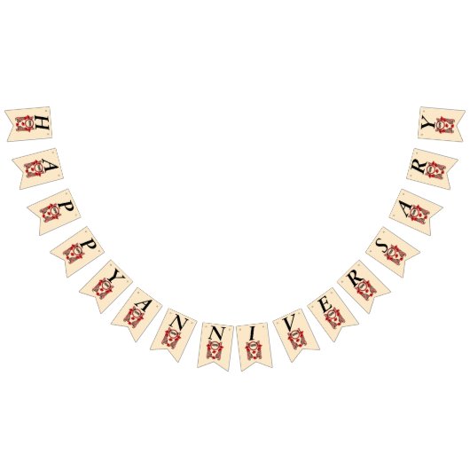 Happy Jubileum Dreaming Red Flowers Vlinders Vlaggetjes (Alle)