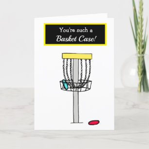 Happy Jubileum, Funny Disc Golfer Basket Hoesje Kaart