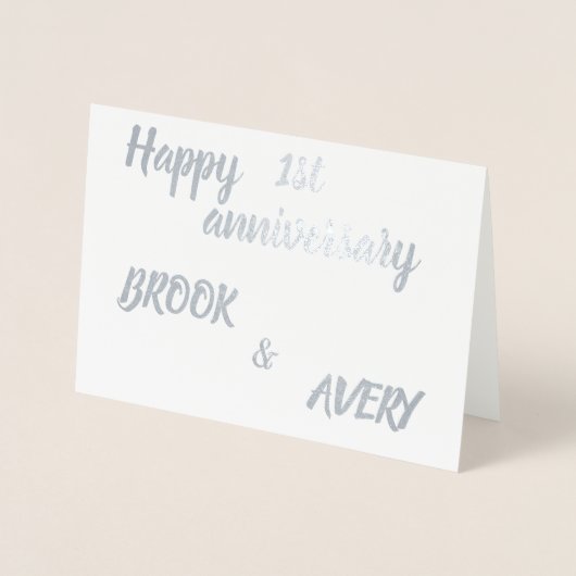 Happy Jubileum Gepersonaliseerde namen & nummer Folie Kaarten (Voorkant)