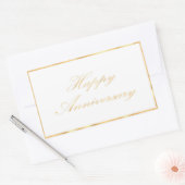 Happy Jubileum gouden trim en lettertype script Rechthoekige Sticker (Envelop)