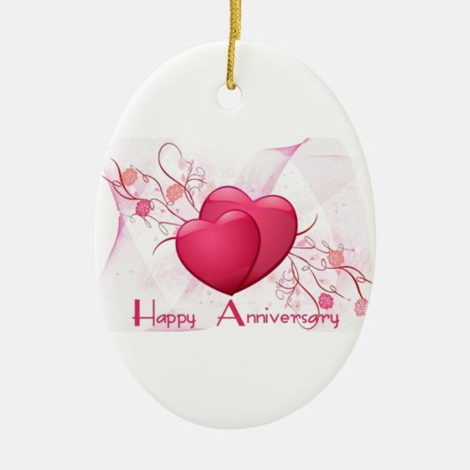 Happy Jubileum Hearts Keramisch Ornament (Voorkant)