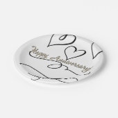 Happy Jubileum Hearts Papieren Bordje (Gekanteld)