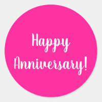 Happy Jubileum Hot Pink White Typografie