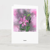 Happy Jubileum Kaart Paars Roze Lily Flowers (Achterkant)