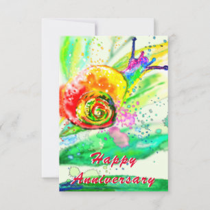Happy Jubileum Kaart regenboogslak schilderen