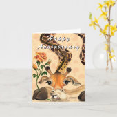 Happy Jubileum Kaart Romantic Giraffe - Funny (Gele Bloem)