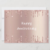 Happy Jubileum Kaart Roos Blush Glitter Drivers (Achterkant)