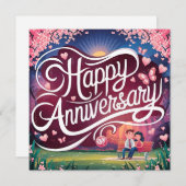 Happy Jubileum Kaarten Elegant (Voorkant / Achterkant)