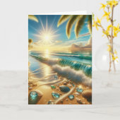 Happy Jubileum Magical Coast gepersonaliseerd Kaart (Gele Bloem)