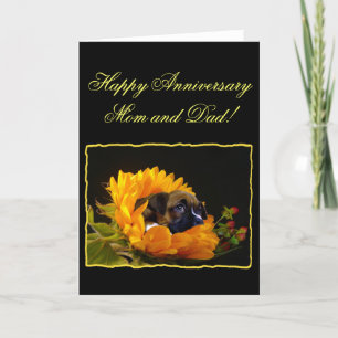 Happy Jubileum mama en papa Boxer Wenskaart Kaart