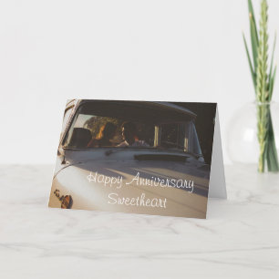 Happy Jubileum  paar in autokaart Kaart