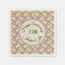 Happy Jubileum Paarse Violet op Bleek geel