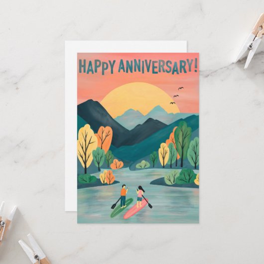 Happy Jubileum Paddleboarding SUP Paddleboard Kaart (Voorkant / Achterkant in situ)