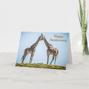 Happy Jubileum Romantische Giraffes zoenen Kaart
