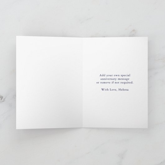 Happy Jubileum rood en wit script Kaart (Binnen)