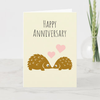 Happy Jubileum- Schattigee Hedgehog Couple Kaart