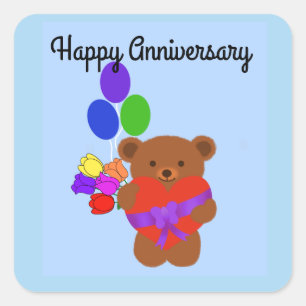 Happy Jubileum Teddy Bear #4 Stickers